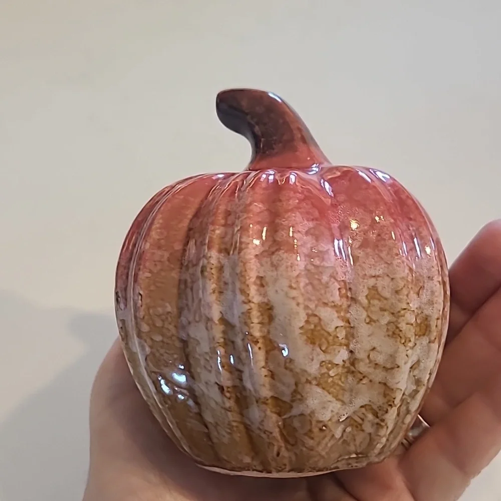 Pier 1 Mini Ceramic Fall Pumpkin